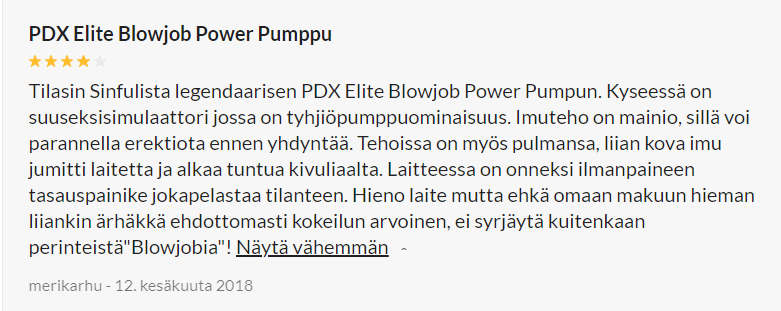 PDX Elite Blowjob Power Pumppu