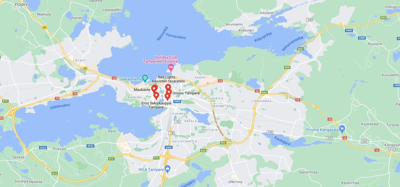 Seksikauppa Tampere Map