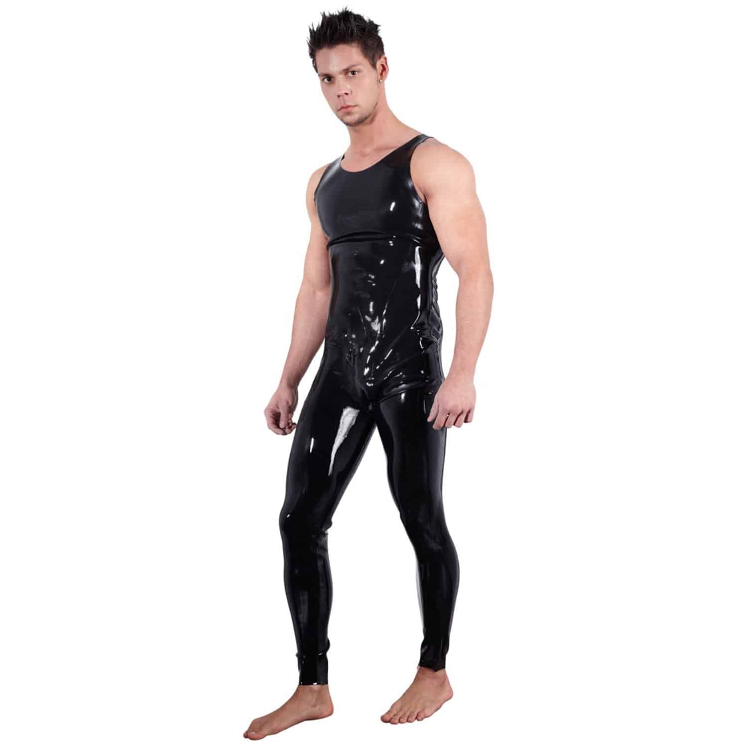 Late X Miesten Hihaton Lateksinen Catsuit